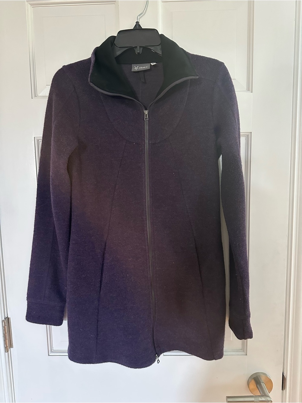 Ibex Merino Wool Long Jacket Coat Women’s Small Purple Made in USA